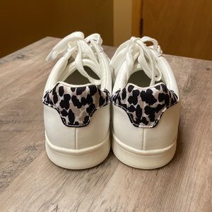 Brand new white and leopard print sneakers - size 9